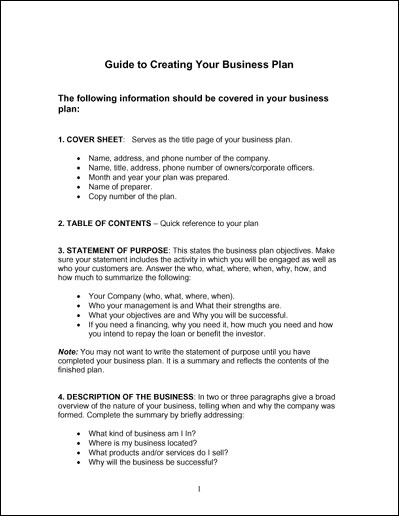 simple business plan example