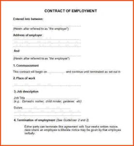simple employment agreement employment contract template free employment contract template doc