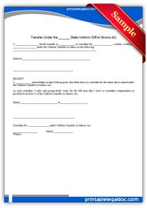 simple employment agreement printable transfer under the state uniform gift to minors act form