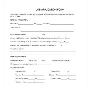 simple employment application simple job application form in pdf