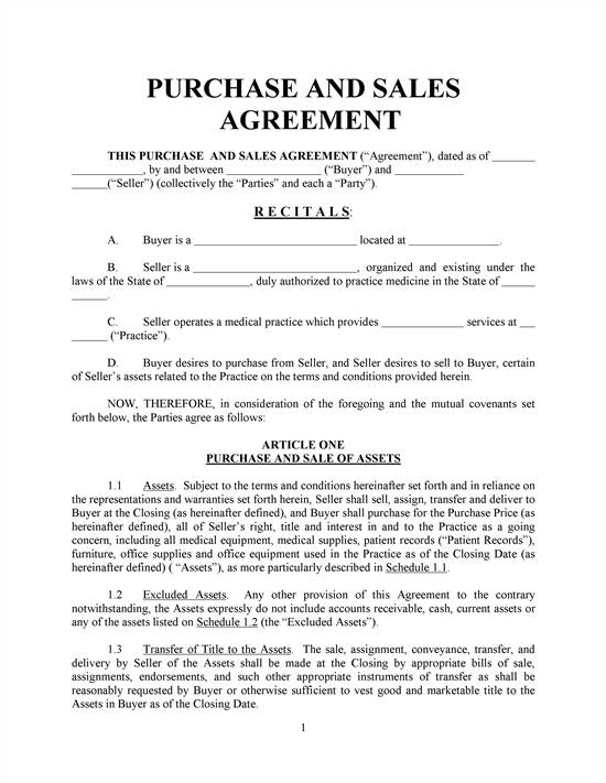 simple home purchase agreement