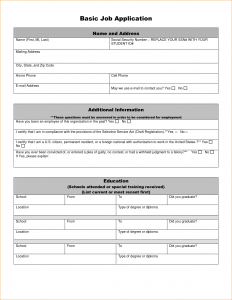 simple job application basic job application form