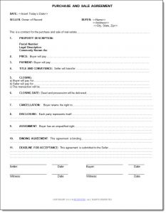 simple land purchase agreement form purchase contract