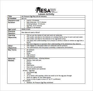 simple lesson plan template word mesa middle school lesson plan free pdf download