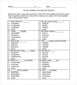 simple lesson plan template word spelling test template word