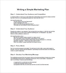 simple marketing plan free simple marketing plan template