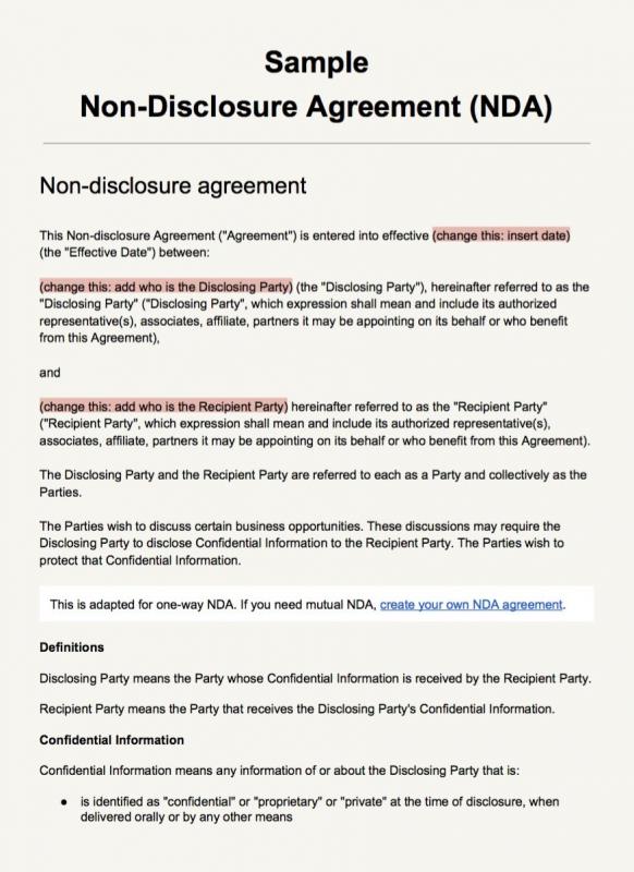 simple non disclosure agreement