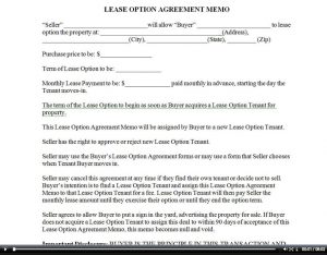 simple one page rental agreement aleaseoptionmemo