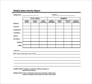 simple performance review template weekly sales activity report template