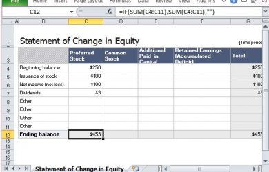 simple personal financial statement make use of built in formula to get accurate results