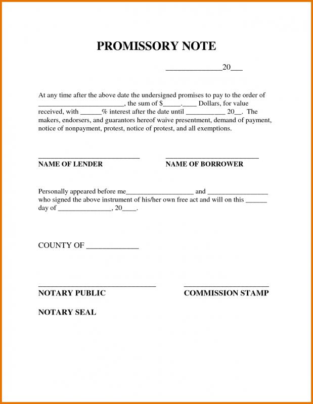 Simple Promissory Note Template Business