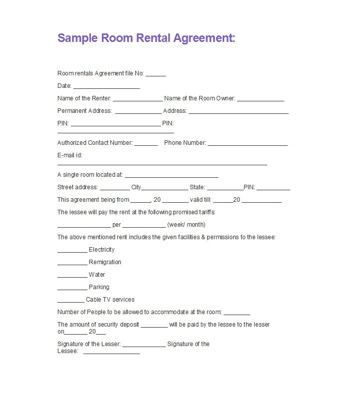 simple rental agreement month to month