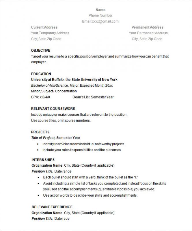 simple resume examples