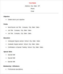 simple resume format in word basic resumes template word