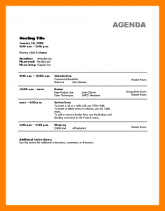 simple thank you note sample of agenda template