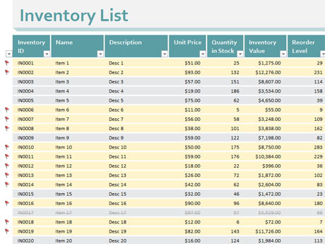 small business inventory spreadsheet template