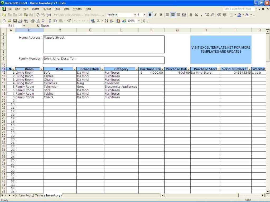 small business inventory spreadsheet template