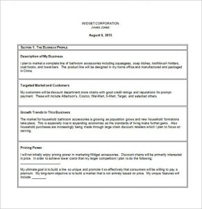 small business plan template sample small business plan template