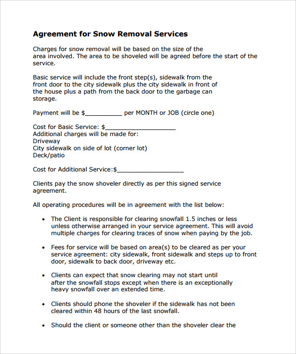 snow removal contract