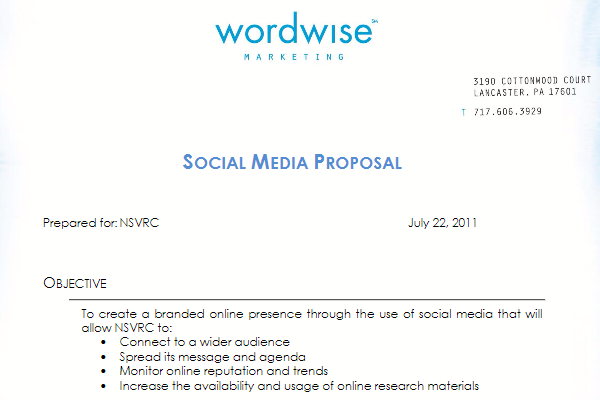social media proposal