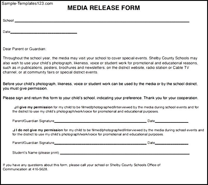 social media release form