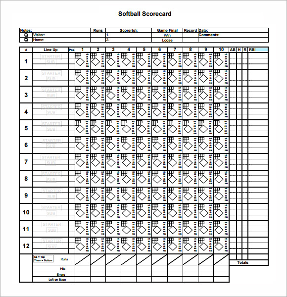 softball score sheet