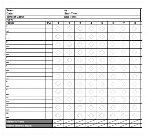 softball score sheet example of softball score sheet