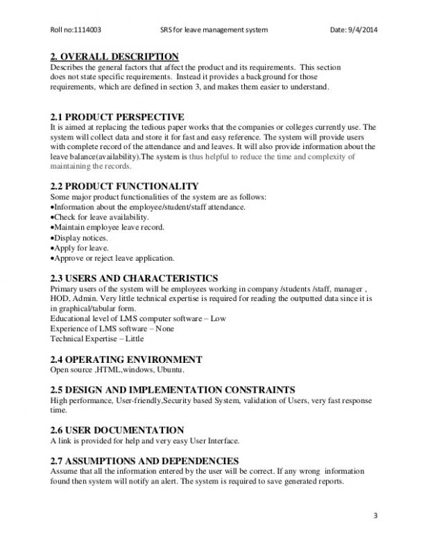 software requirements document template