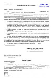 special power of attorney form sss special power of attorney form for loan restructuring