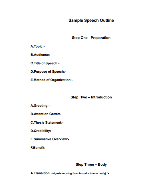 speech outline format