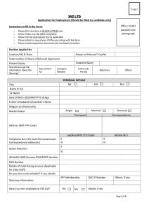 standard job application forms employment application form