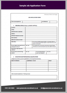 standard job application forms job app form