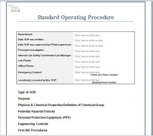 standard operating procedures template sop templates