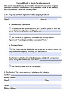 standard rental application vermont month to month lease agreement x
