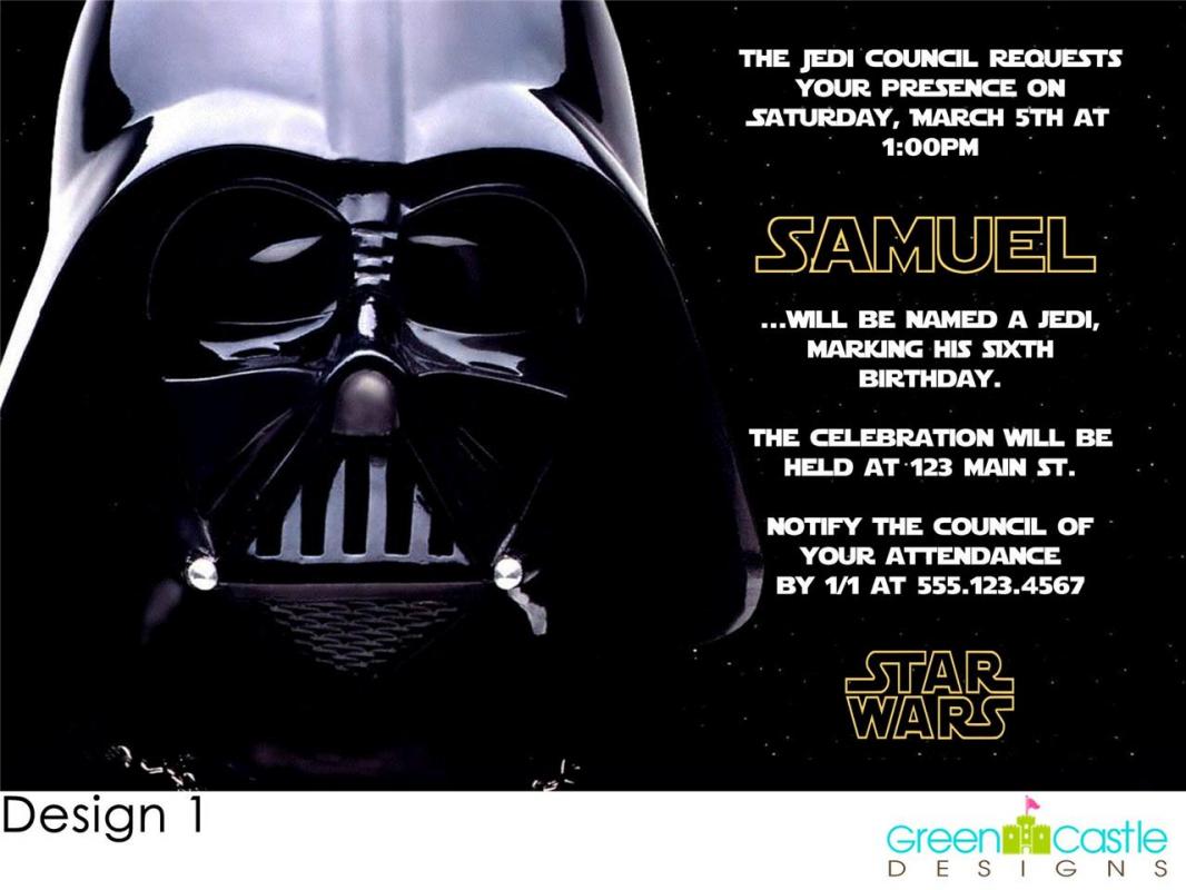 star wars birthday invitation