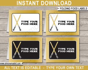 star wars invitations free printable gold star wars food labels