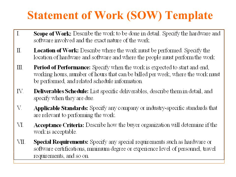 statement of work example