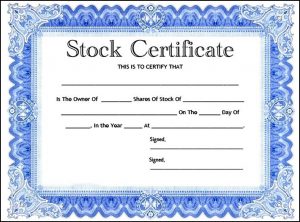 stock certificate template common stock certificate template