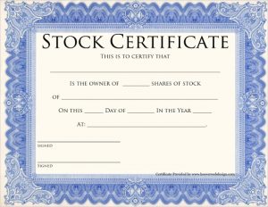 stock certificate template electronic share stock certificate template download