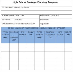 strategic planning template blank school strategic plan template