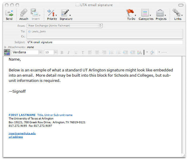 student email signature