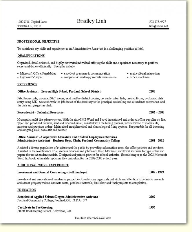 student resume format