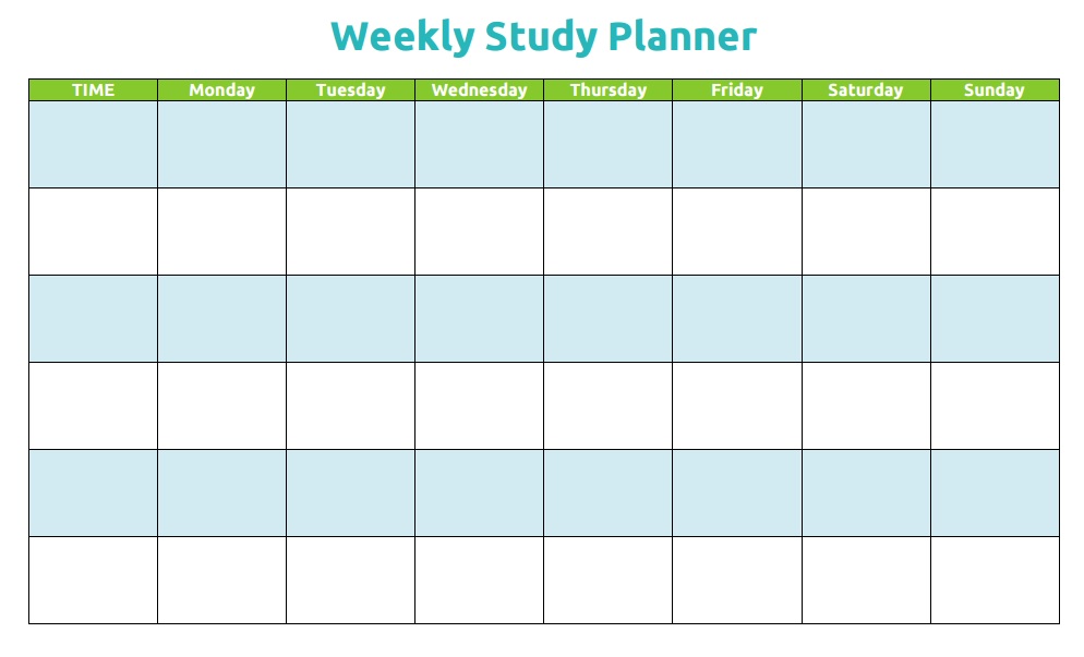 study schedule template