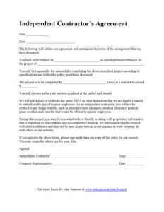 subcontract agreement format contractor agreement thumb