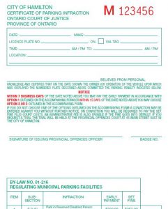 summer job application current parking infraction notice