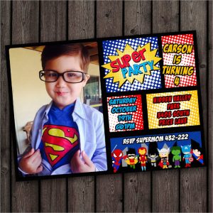 superhero birthday invitations creative superhero birthday invitation with custom photograph