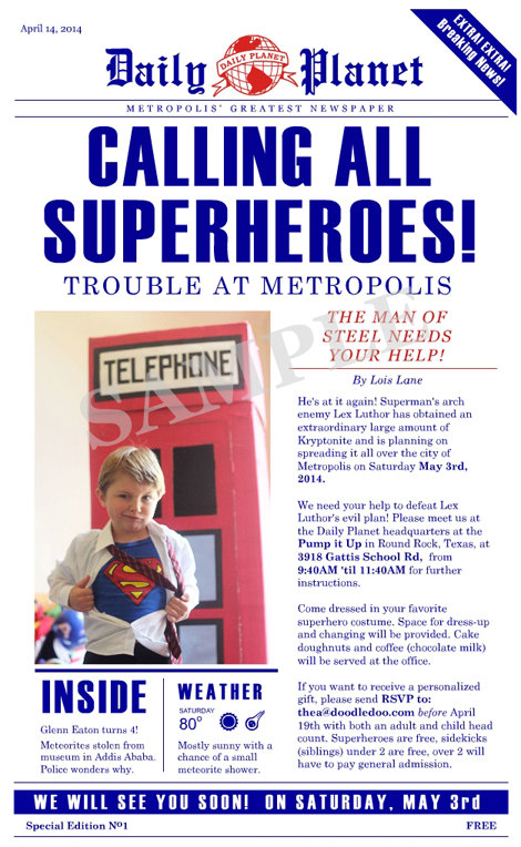 superhero invitation template