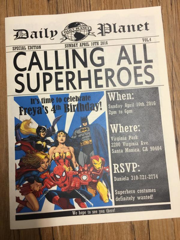 superhero invite template