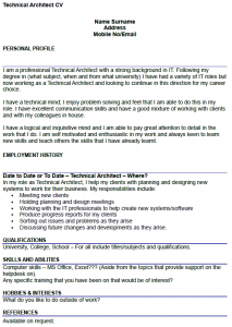 support letter template technical architect cv example