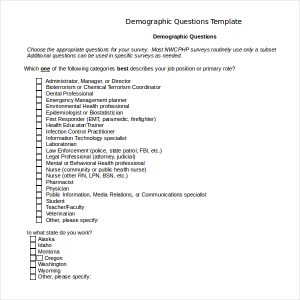 survey demographic questions demographic questions template word doc